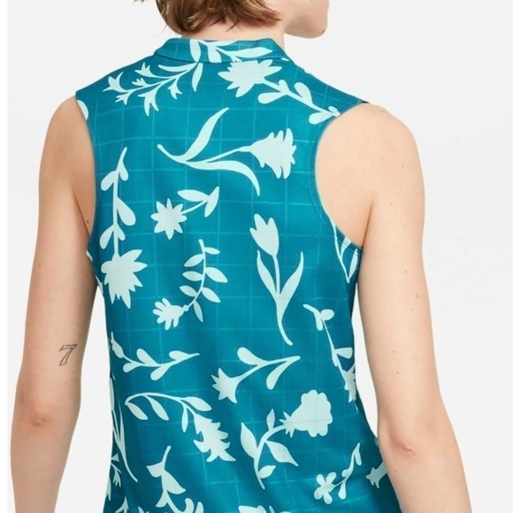 Nike Floral‎ Print Breathe Polo Shirt XS NWT - Picture 8 of 9